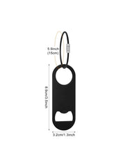 Set Of 4 | Stainless Steel Flat Bottle Opener with Keychain - Laser Art MTL